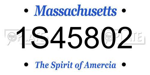 1S45802 Massachusetts License Plate