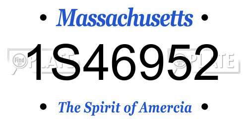 1S46952 Massachusetts License Plate