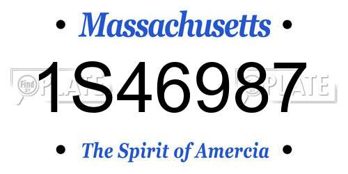 1S46987 Massachusetts License Plate