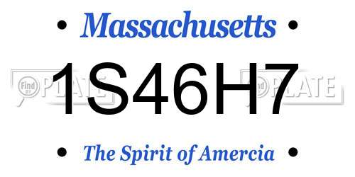 1S46H7 Massachusetts License Plate