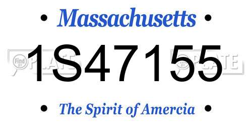 1S47155 Massachusetts License Plate