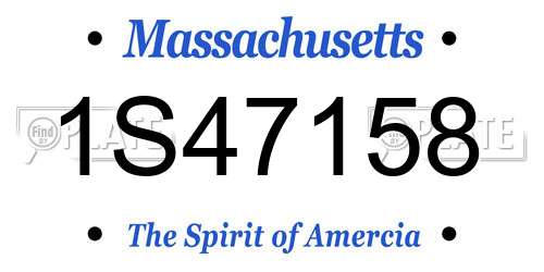 1S47158 Massachusetts License Plate