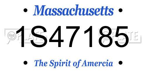 1S47185 Massachusetts License Plate