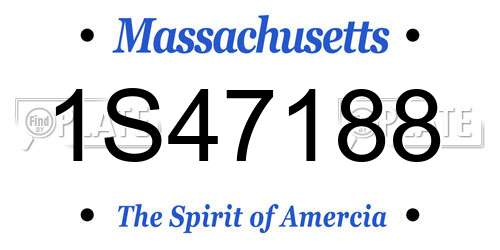 1S47188 Massachusetts License Plate