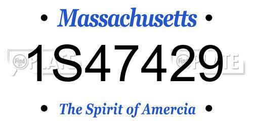 1S47429 Massachusetts License Plate