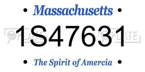 1S47631 Massachusetts License Plate