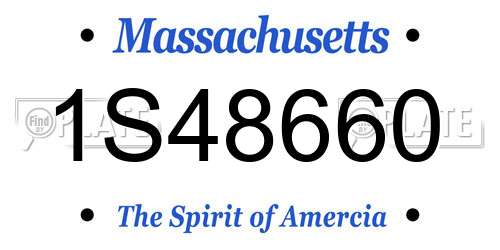 1S48660 Massachusetts License Plate