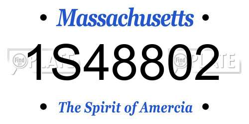 1S48802 Massachusetts License Plate