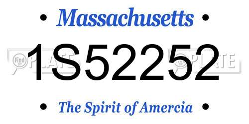 1S52252 Massachusetts License Plate