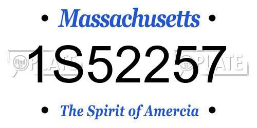 1S52257 Massachusetts License Plate