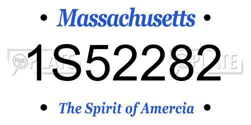 1S52282 Massachusetts License Plate