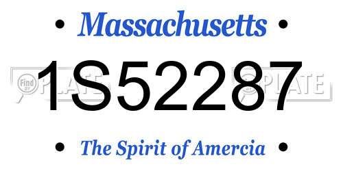 1S52287 Massachusetts License Plate