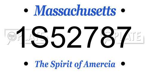 1S52787 Massachusetts License Plate