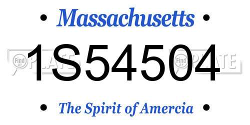 1S54504 Massachusetts License Plate
