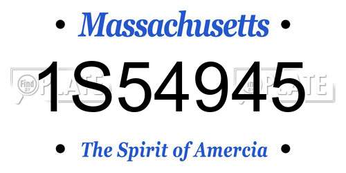 1S54945 Massachusetts License Plate
