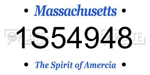 1S54948 Massachusetts License Plate