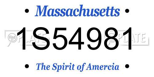 1S54981 Massachusetts License Plate
