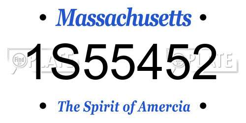 1S55452 Massachusetts License Plate