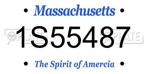 1S55487 Massachusetts License Plate