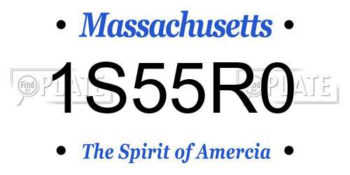 1S55R0 Massachusetts License Plate