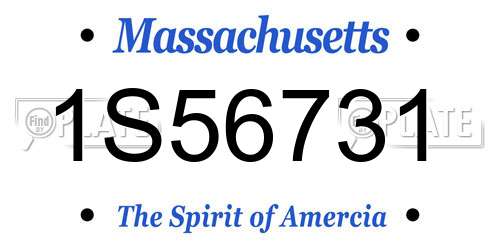 1S56731 Massachusetts License Plate