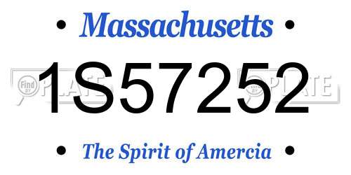 1S57252 Massachusetts License Plate