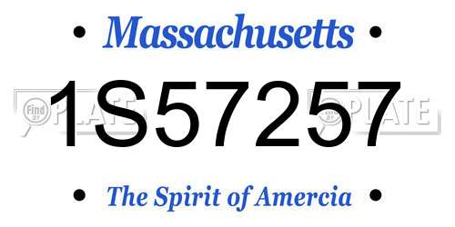 1S57257 Massachusetts License Plate