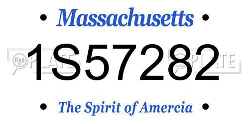 1S57282 Massachusetts License Plate