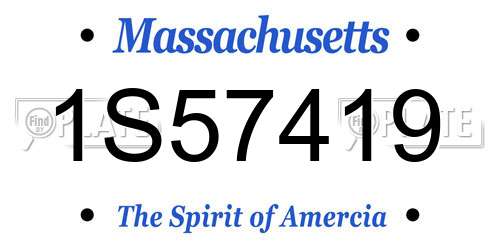 1S57419 Massachusetts License Plate