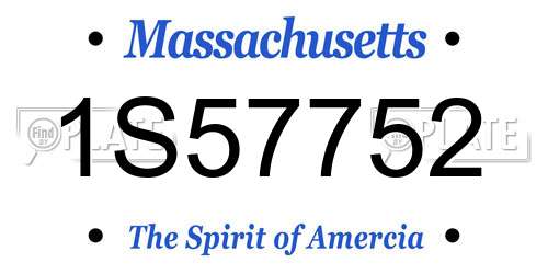 1S57752 Massachusetts License Plate