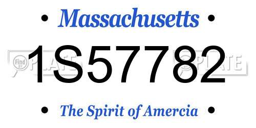 1S57782 Massachusetts License Plate