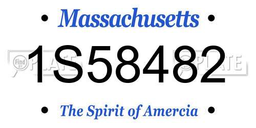 1S58482 Massachusetts License Plate