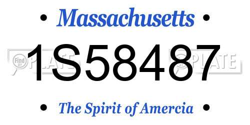 1S58487 Massachusetts License Plate