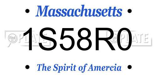 1S58R0 Massachusetts License Plate