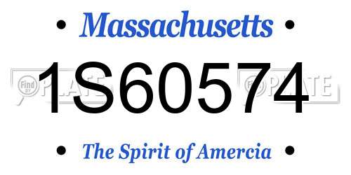 1S60574 Massachusetts License Plate