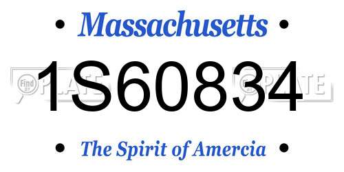 1S60834 Massachusetts License Plate