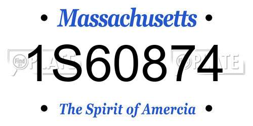 1S60874 Massachusetts License Plate