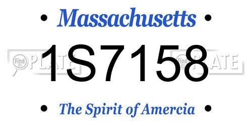 1S7158 Massachusetts License Plate