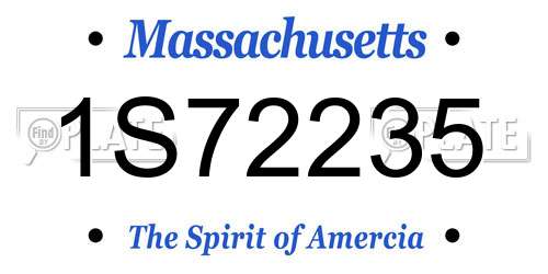 1S72235 Massachusetts License Plate