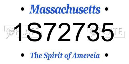 1S72735 Massachusetts License Plate