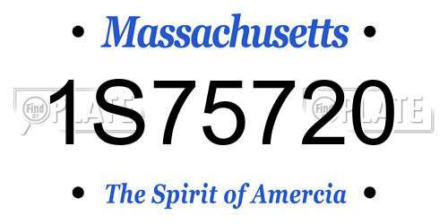 1S75720 Massachusetts License Plate
