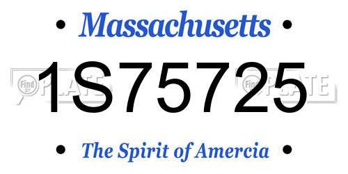1S75725 Massachusetts License Plate