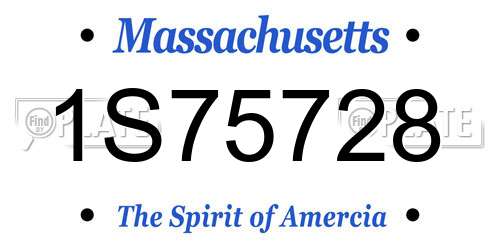 1S75728 Massachusetts License Plate