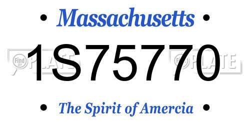 1S75770 Massachusetts License Plate