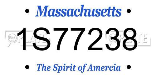 1S77238 Massachusetts License Plate