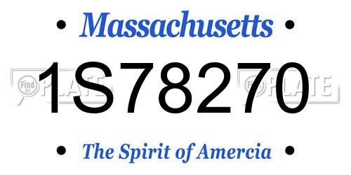 1S78270 Massachusetts License Plate