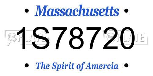 1S78720 Massachusetts License Plate