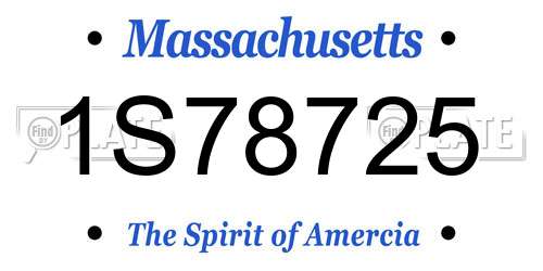 1S78725 Massachusetts License Plate