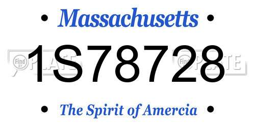 1S78728 Massachusetts License Plate