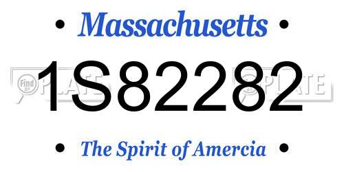1S82282 Massachusetts License Plate